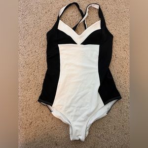 Adore Me Black and White One Piece Swimsuit, size Medium